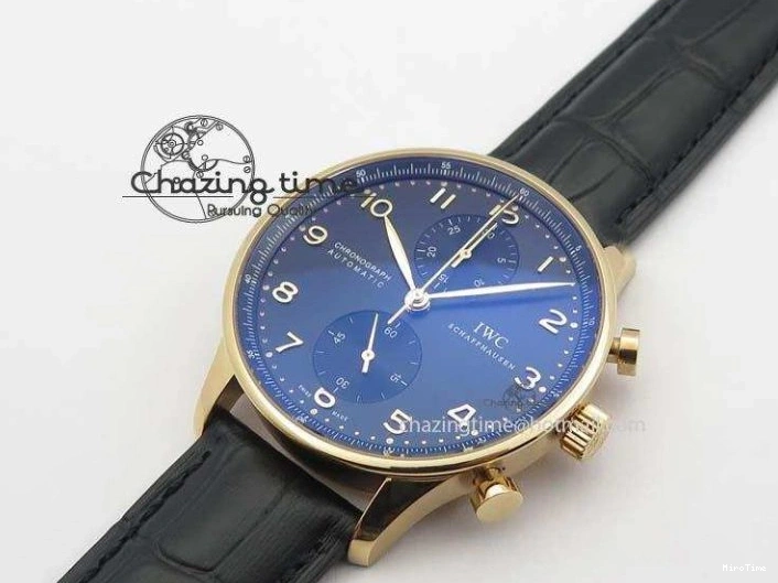 MIROTIME 0301 Portuguese Chrono RG IW371415 ZF 1:1 Best Edition Black Dial On Black Leather Strap A79350 (Slim Movement) FashionForward 7264